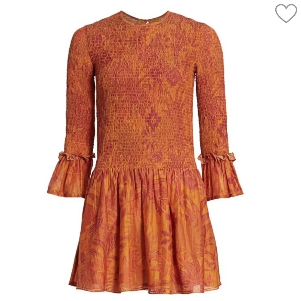 Chufy Orange Aqrequipi Smocked Dress
